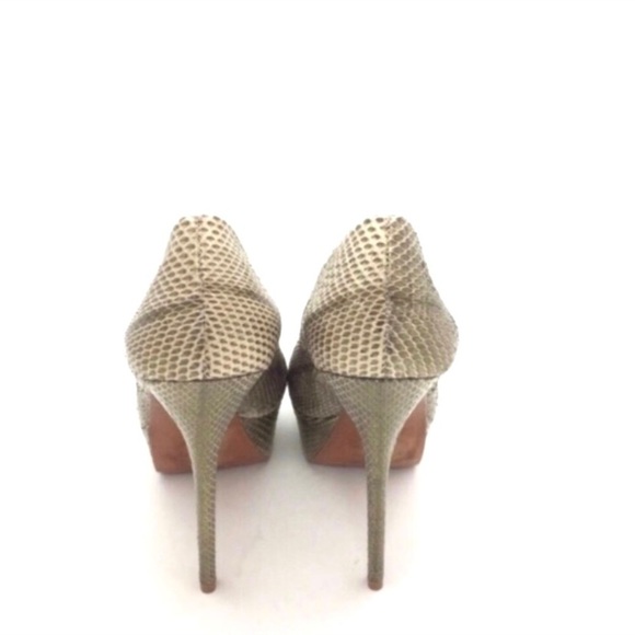 CHARLES David Regal Gold Snakeskin Platform High Heel Pumps in Metallic Gold - Picture 8 of 9